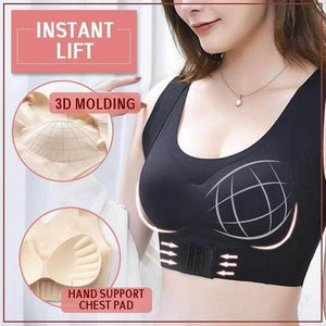 Posture Corrector & 3D Criss Cross Back Support Front Closure Foster Lifted Bra