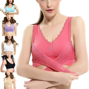 Front Buckle Closure Wireless Bra For Women, Anti-Sagging & Side