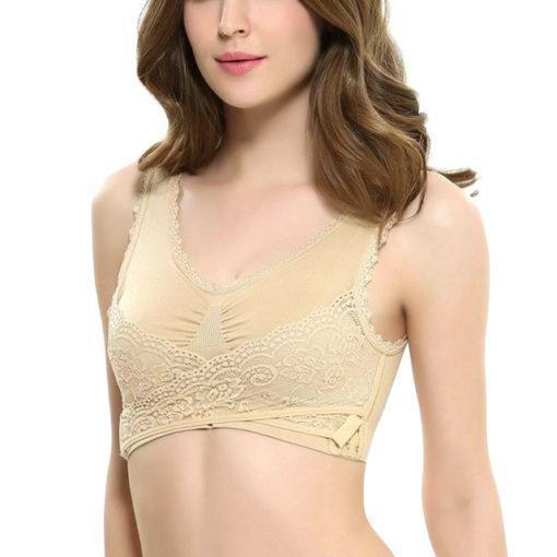 Front Snap Closure Non-Wired Push-Up & Side Support Bra For Women, Prevent  Sagging, Thin Section