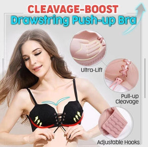 Cleavage-Boost Designer Drawstring Push-up Bra