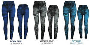 Stretchy Acid Wash Jeans Leggings ( 1 Pair)