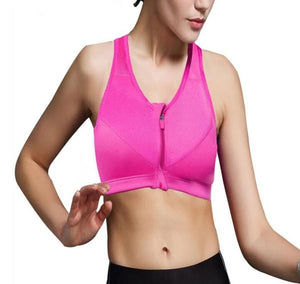Front Zip Compression FitMe Support Bra
