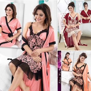 Comfortable Silk Lace Gown and Night Dress