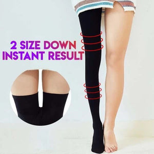 Instant 2-Size Down Compression Pantyhose