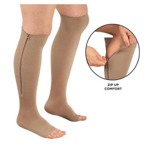 Unisex Zipper Compression Socks with An Open Toe – Relaxation At Every Step!