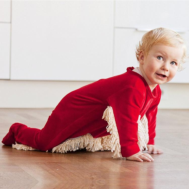 Adorably Funny Baby Romper Mop
