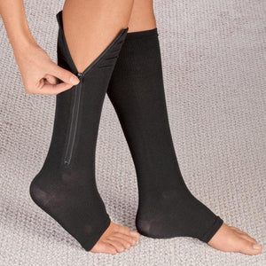 Unisex Zipper Compression Socks with An Open Toe – Relaxation At Every Step!